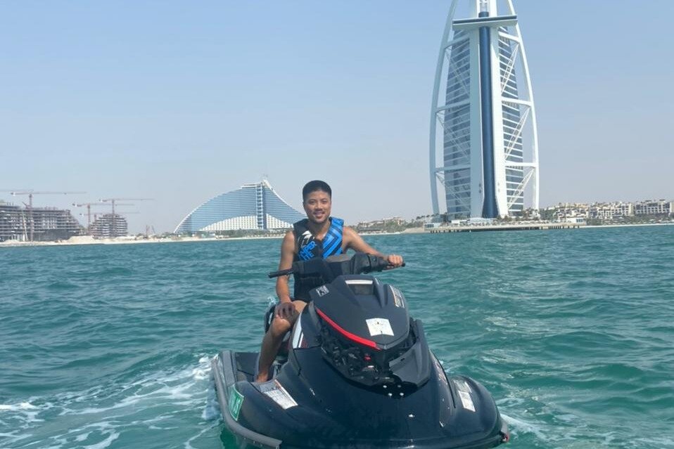 Aqua blue jetski