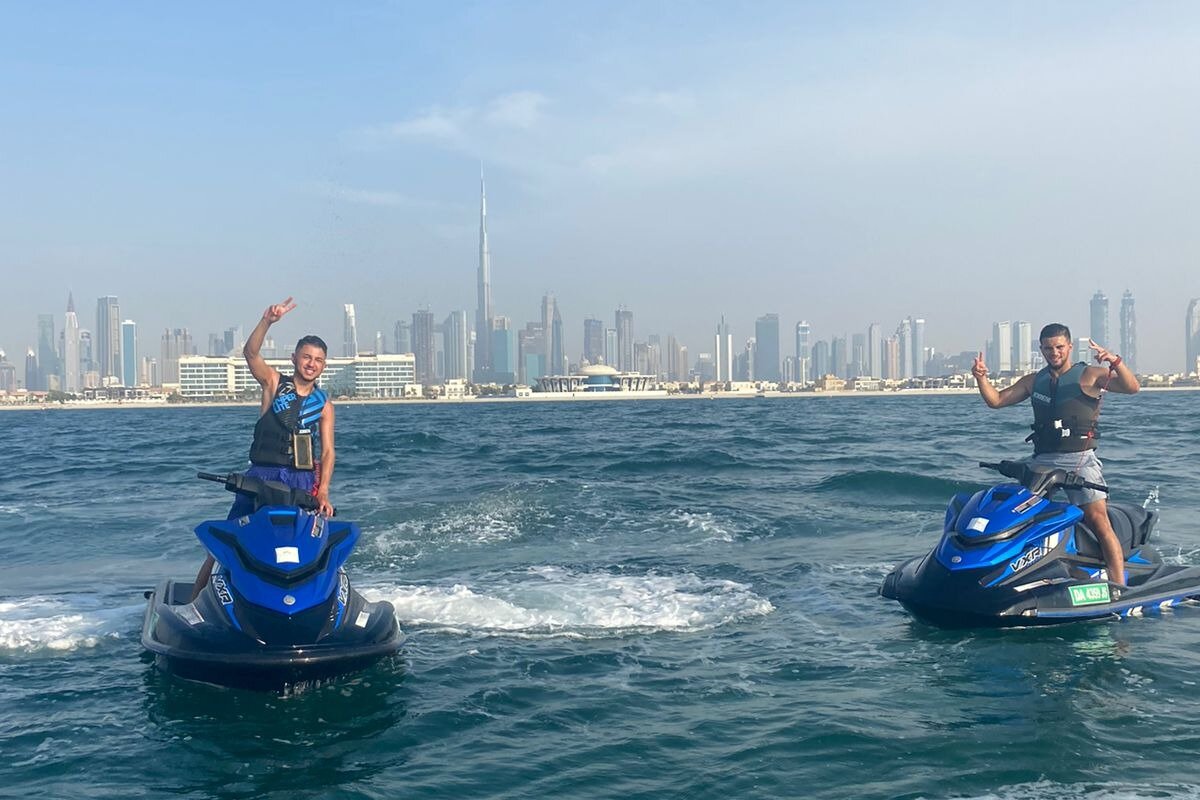 Aqua blue jetski