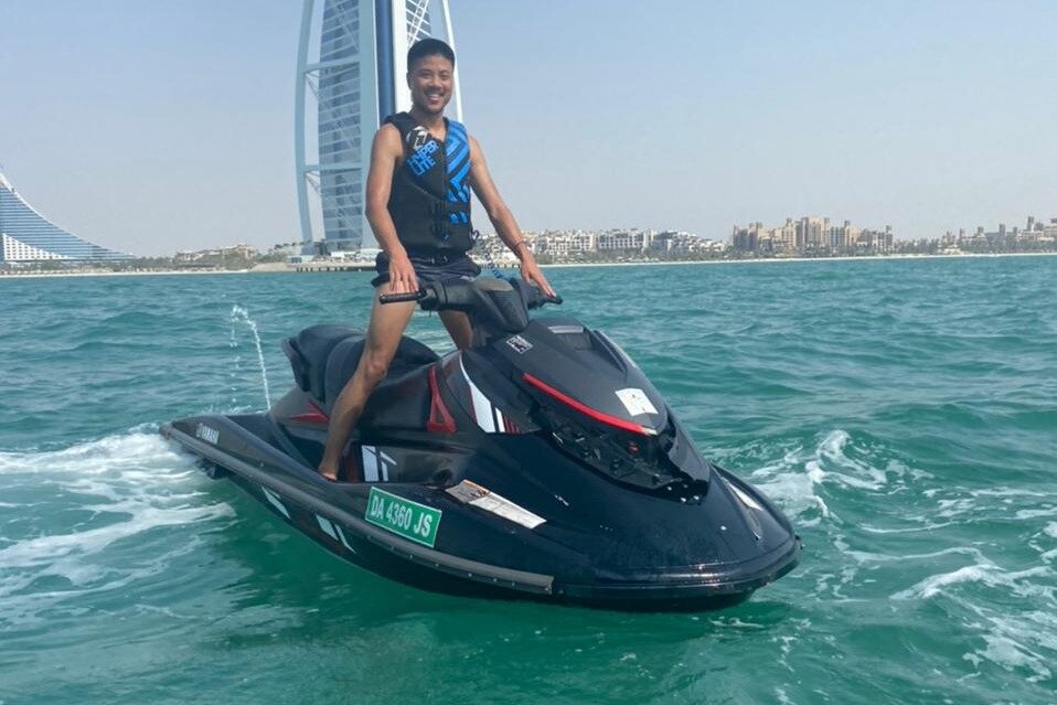 Aqua blue jetski